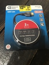 Commercial Electric 3 ft. Deluxe Gold Plated HDMI Cable - NEW