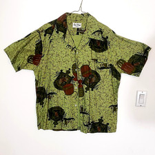 Vintage Mid 1960's Kai Nani Mens Tropical Hawaiian Button up Shirt Size L/XL