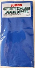 Jumbo Stretchable Bookcover, Washable Fabric- Blue- Fits up to 10.5'' X 11''