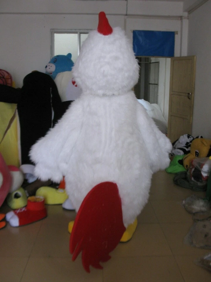  Disfraz de Pollo Blanco Mascota Juegos con disfraces Fiesta Juego Vestido Conjunto Halloween Adulto  Foto 3 de 3