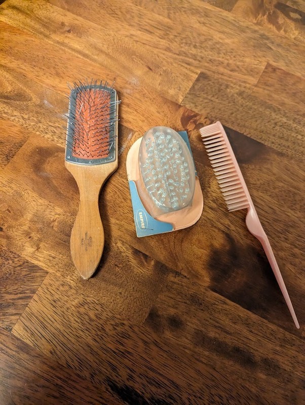 Vintage oxco hair brush, comb ,deb complexion brush by empire set of 3 brushes