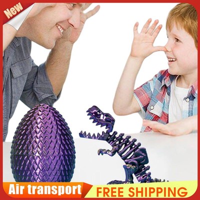Beweglicher Gelenkdrache 3D Druck Dinosaurier Ei Gelenkdrache (schwarz-gold-lila)