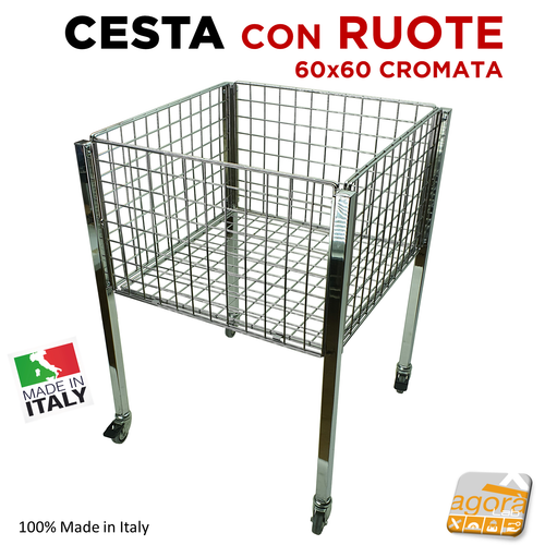 BANCARELLA CON RUOTE 60x60 CESTA H.90CM NEGOZIO INTIMO-ABBIGLIAMENTO-  CASALINGHI | eBay