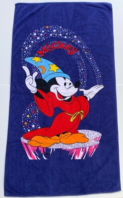 Walt Disney World Fantasia Sourcerer Beach Pool Bathroom Towel 31 X 61 Vintage