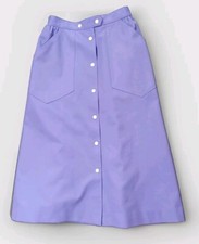 VTG Koret Petites SZ 4 Skirt Light Blue Snap Up Elastic Waist Pockets Made N USA