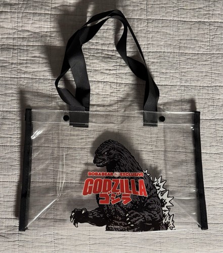 Bobabear Exclusive Godzilla Clear Black Plastic Bag Tote With Straps