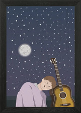 guitar boy Framed Wall Art Poster Canvas Print Picture