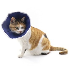 QIYADIN Soft Cat Recovery Collar Cone E Nonwoven Small, Dark blue
