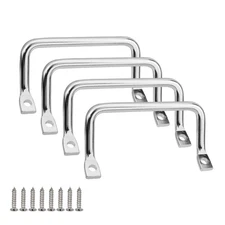 4 PCS Chrome Metal Serving Tray Handles Charcuterie Boards Wooden Box Cutting