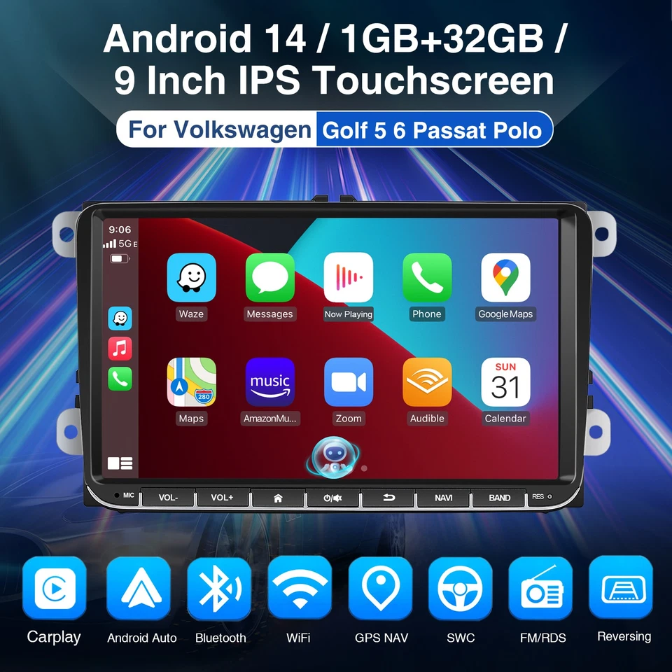 32GB CarPlay For VW POLO *2009 - 2014* 100% PLUG & PLAY Car Stereo Upgrade Radio - Image 3 of 4