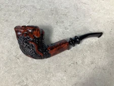 Erik Nording  Handmade Dark Brown Briar Tobacco Pipe - New