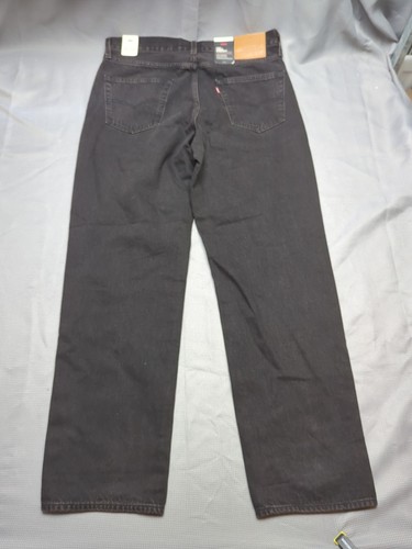 Jeans Levi's 568 larghi uomo W34 L34 nero denim premium pantaloni elasticizzati - Foto 13 di 14