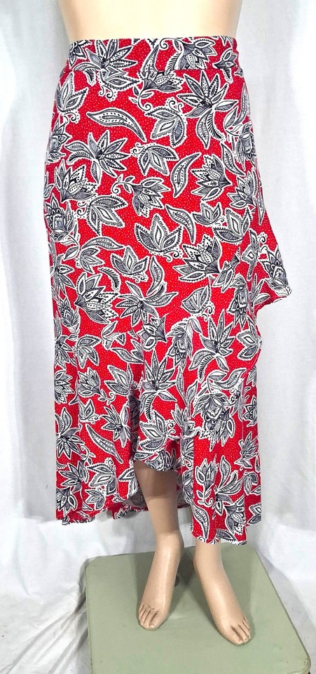 ROCKMANS Size 22 Pull On Elastic Waist Wrap Look Skirt