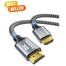 8K HDMI Cable 25ft - Stable 48Gbps Braided Cord for Ultimate Viewing Experience