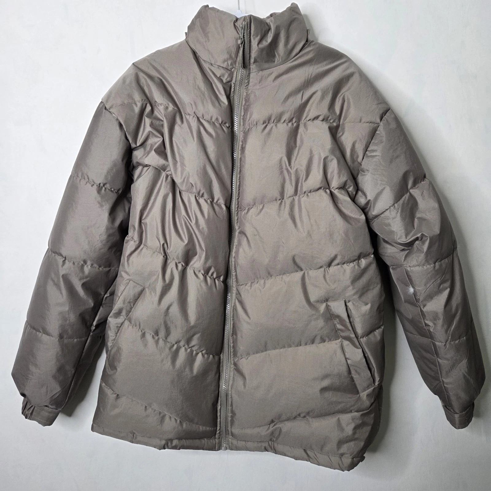 Advance Sport Puffer Jacket XL Gray Insulated Winter Coat Full Zip Mens Unisex