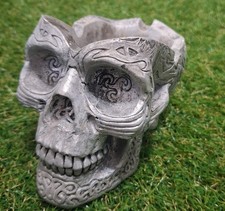 Tribal Celtic Skull Resin Figure Sculpture Vi...