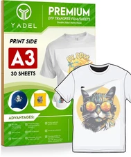 DTF Transfer Film/Sheets A3 30 Pieces, DTF Transfer Film for Easy Image Trans...