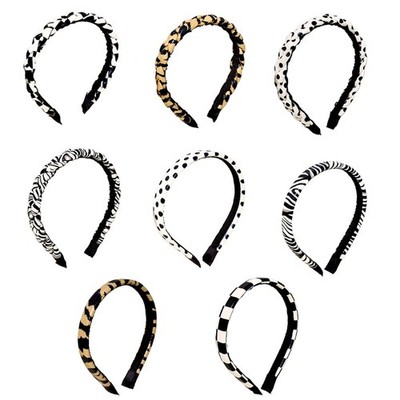 Braided Headbands Vintage Leather Hairband Stripe Turban Leopard Print Hair Hoop