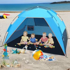 Beach Tent for 3-4 People Easy Set Sun Canopy UV Protection Tent Canopy with ...