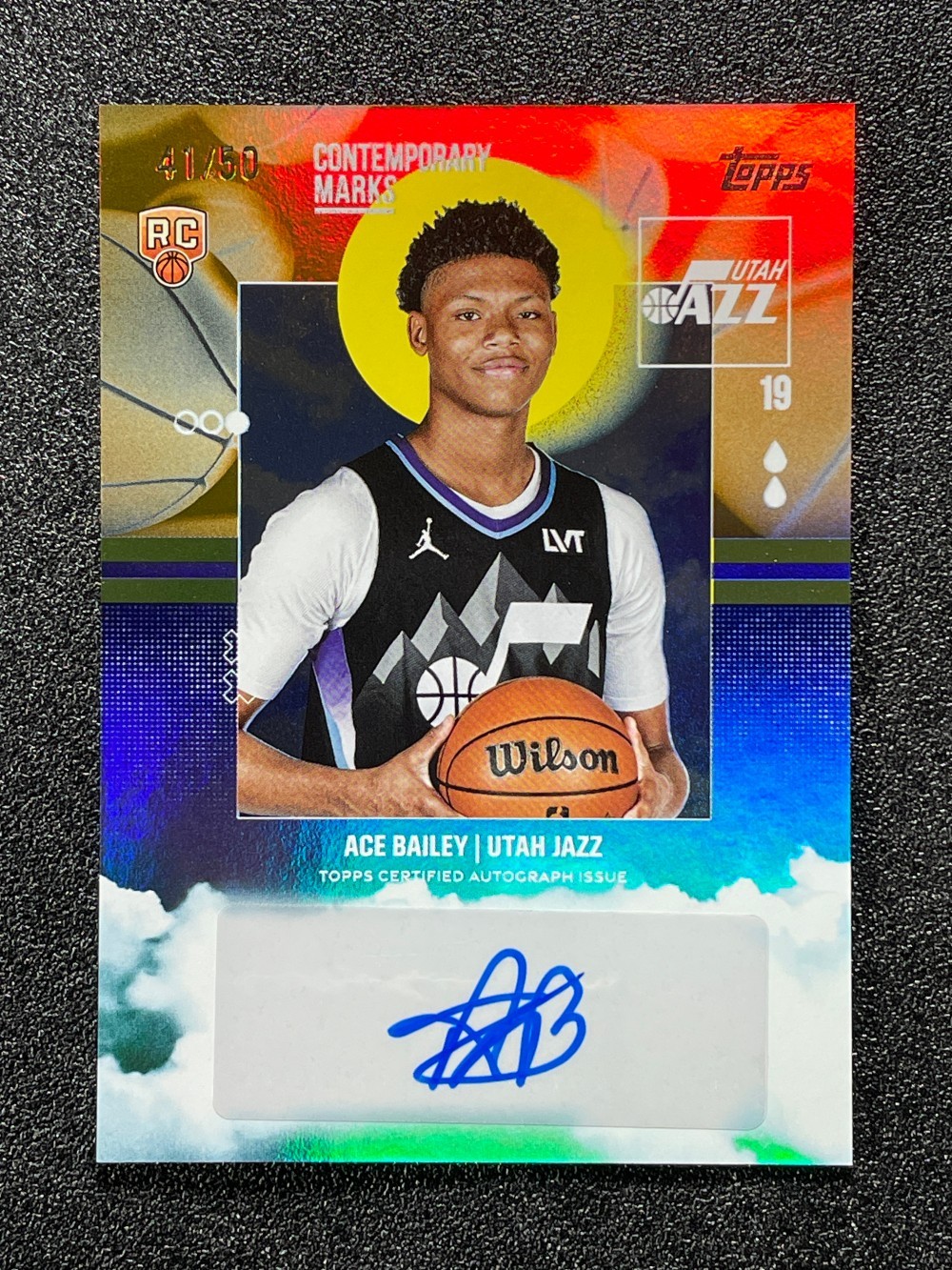 2025-26 Topps Flagship Ace Bailey Contemporary Marks RC Auto Gold Rainbow /50