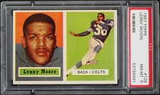 1957 Topps Football #128 Lenny Moore PSA 8 Colts HOF