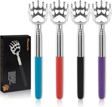 4 Pack Extendable Back Scratcher Metal Claw Telescopic Rubber Handle