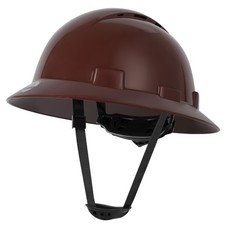 15-440 HDPE Full Brim Hard Hat, Construction Safety Helmet with Vented Holes,...