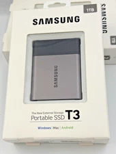 New Samsung T3 Portable External Drives SSD 1TB USB 3.1 MU-PT1T0B/AM NIB