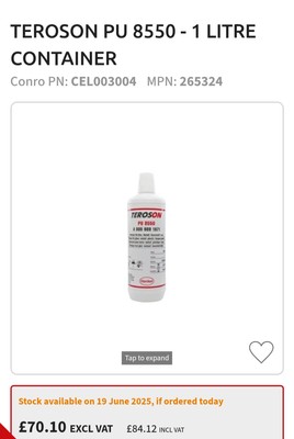 Teros On PU 8550, A009 989 1971, Cleaner For Glass, Plastic, Lacquers/Paint L.