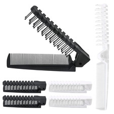 6PCS Travel Foldable Brush Comb, Anti-Static Hair Comb, Double Headed, Plastic,