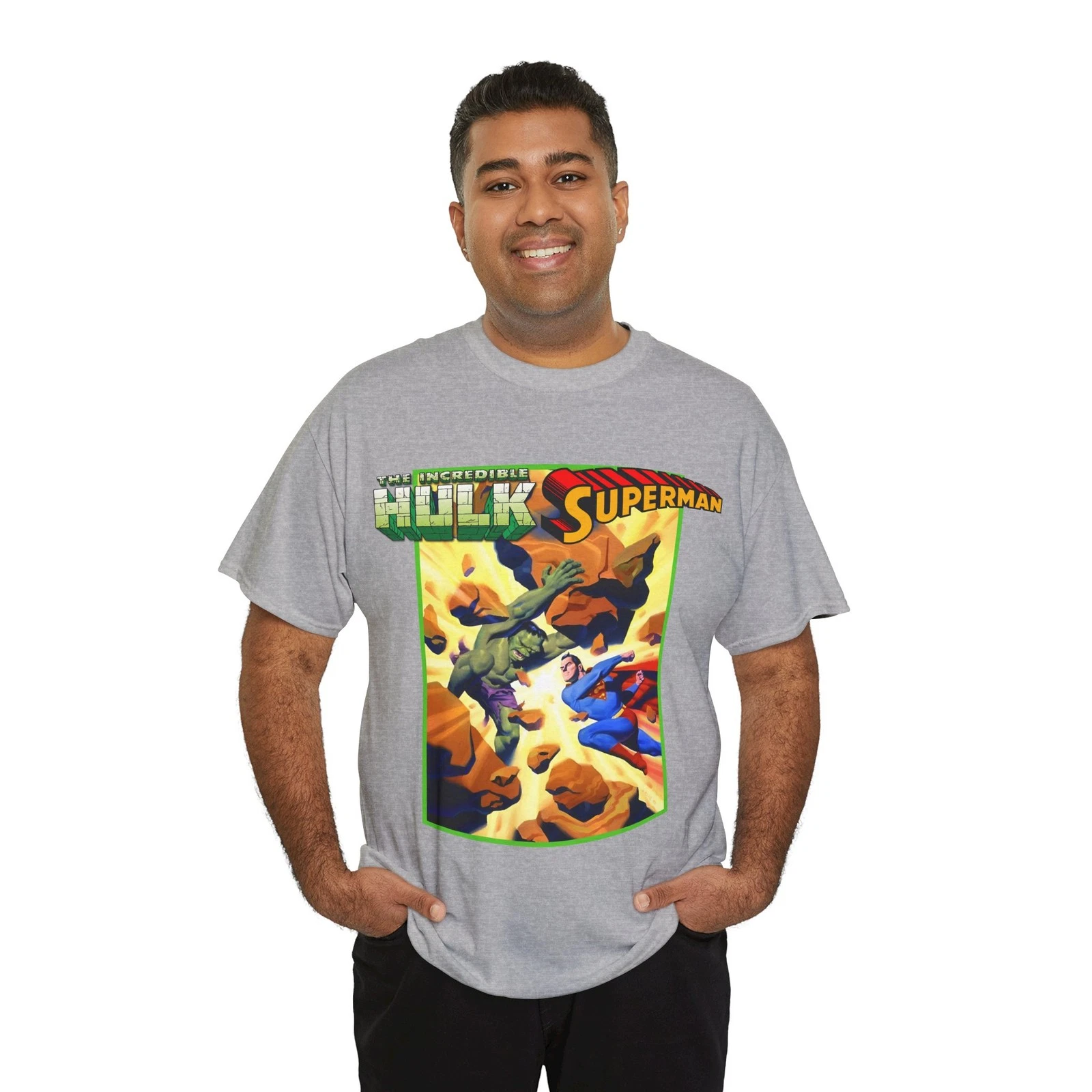 Hulk Vs Superman T-Shirt - Steve Rude Art - DC Comics & Marvel 90s Crossover