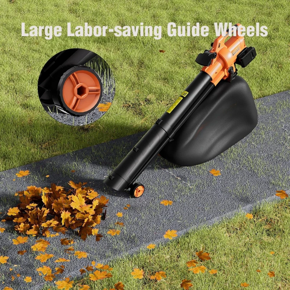 40V Cordless Leaf Blower 2x Batteries Charger 3in1 Vacuum Leaves Shredder 150MPH - Image 4 of 4