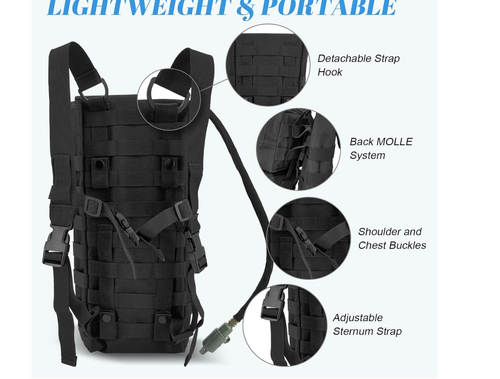 Tactical MOLLE Trinkrucksack Tragerucksack mit 3L Trinkblase für Outdoor - Bild 1 von 8