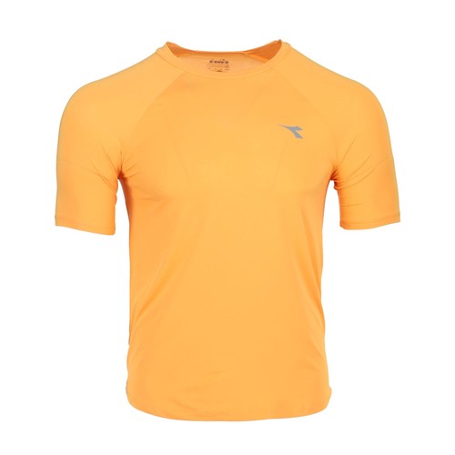 Diadora, diadora Super Light Short Sleeve Running T-Shirt Mens Orange Casual Tops 180211-