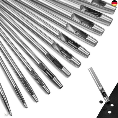 QIPUNEKY 12er Stanzwerkzeug Set, Locheisen Satz für Leder, Uhrenarmband, Dichtung