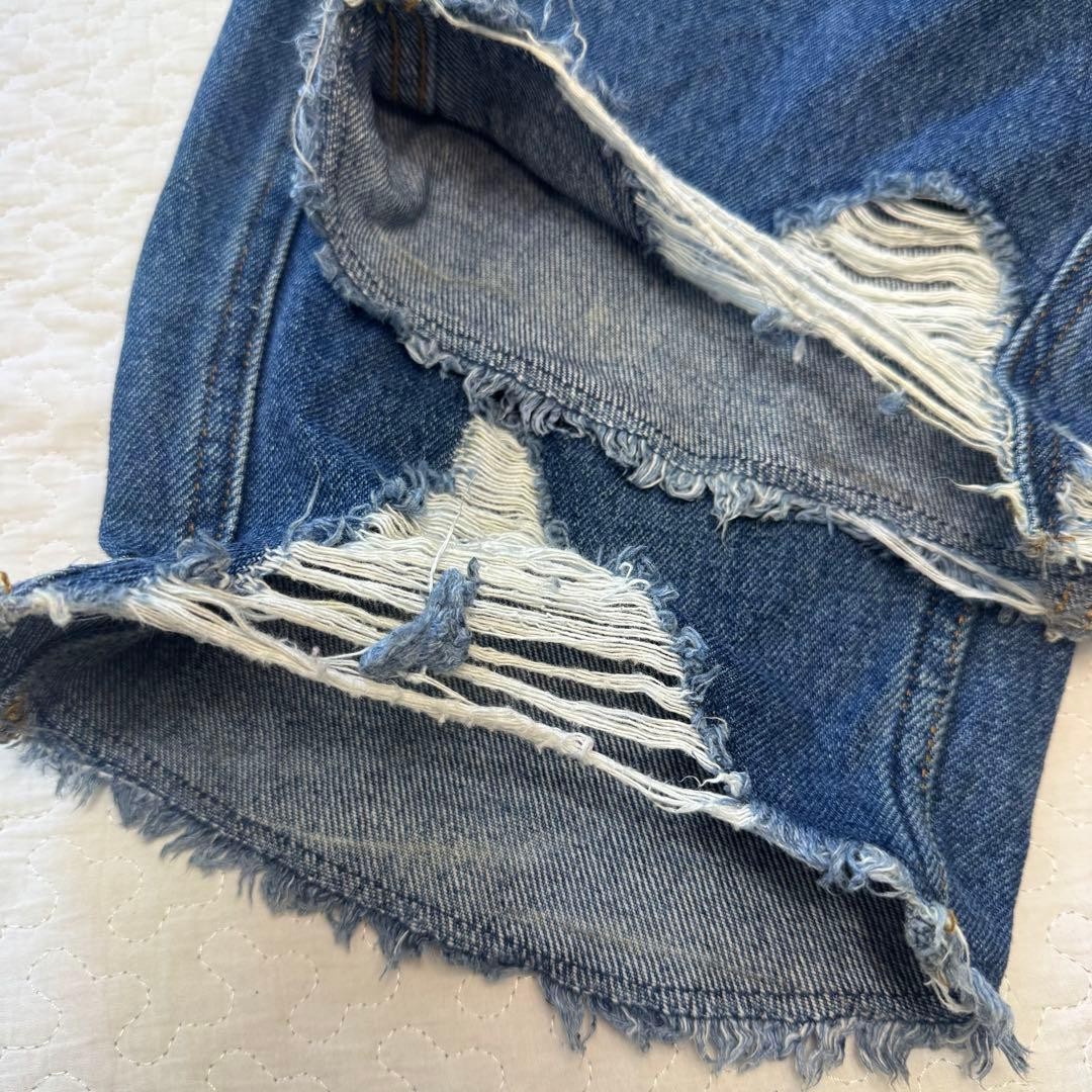 Ameri Hem Fringe Egg Denim Pants 25 - image 13