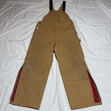 Vintage Carhartt R02 BRN Bib Overalls 40x30 Double Knee Quilt Lined USA UNION