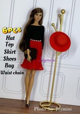 6PCS For Fashion Royalty Integrity Poppy Parker NuFace Doll Outfit Shoes Bag 1/6