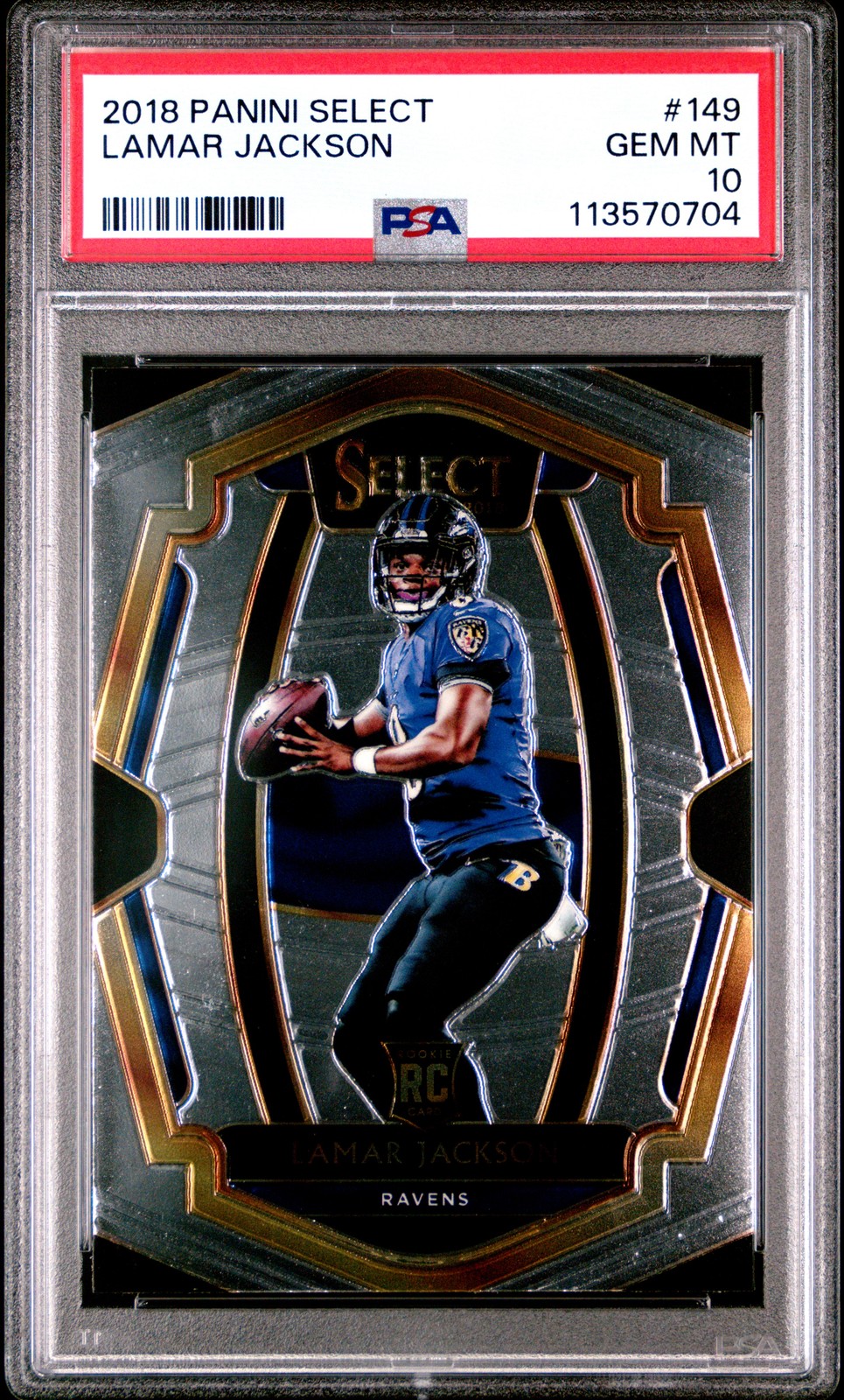 2018 PANINI SELECT #149 LAMAR JACKSON PSA 10