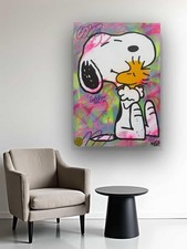 Opera D'arte Res2 Original Snoopy Love Rif Quadro Canvas Pop Art 