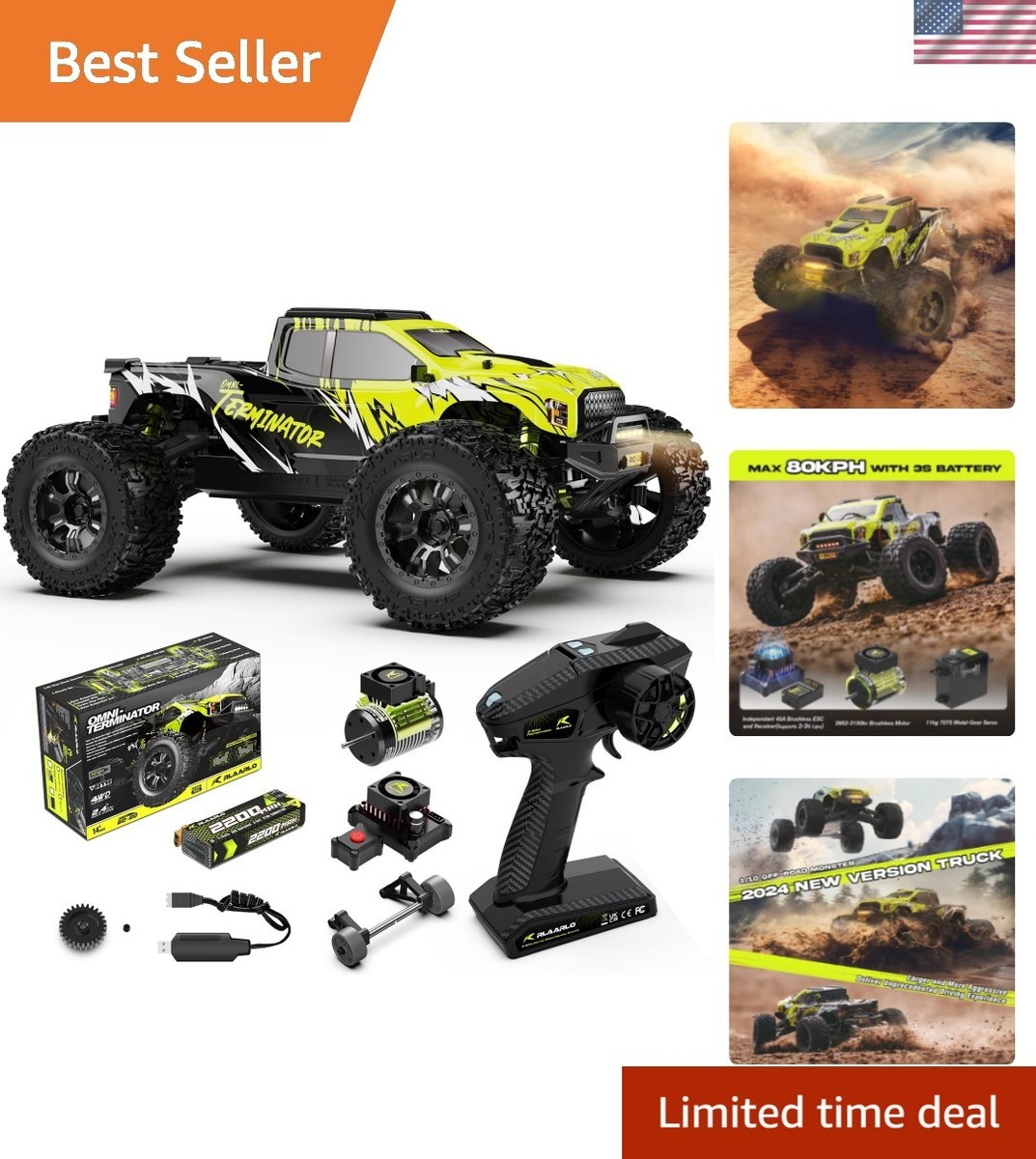 1/10 RTR Brushless Fast RC Cars for Adults,Max 50mph Hobby