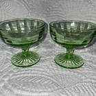 Anchor Hocking Block Optic Pattern & Green Uranium Depression Dishes - 4 total — photo 1