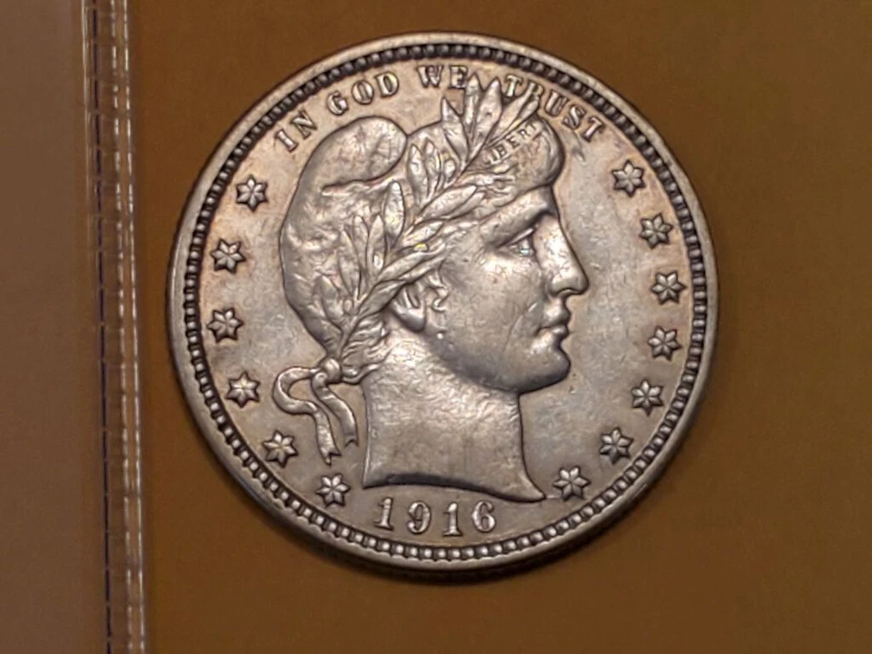 1916-D 25c Silver Barber Quarter EF-40 Details ANACS # 7490187 + Bonus - Image 3 of 4