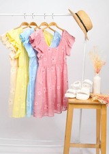 Very J Women's Flower Organza Mini Dress Size L