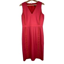 J. Crew Women's 8T Coral Sleeveless Lightweight 100% Wool Career Sheath Dress