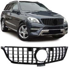 Sport Kühlergrill Frontgrill Schwarz Glanz passt für Mercedes ML W166 2011-2015