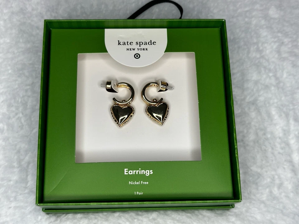 Pendientes colgantes Kate Spade New York X Target Mylar globo corazón tono dorado Foto 2 de 4