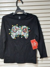 HOLIDAY TIME BOYS CHRISTMAS T-SHIRT BLACK Xs 4/5 Nwt