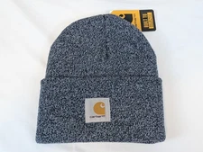 Carhartt Model A18 Denim Blue Color Acrylic Knit Cuffed Beanie NEW NWT