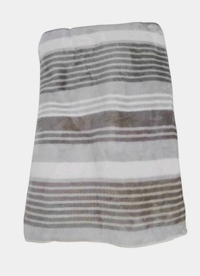Home Expressions Velvet Plush Blanket Twin XL College Dorm Bedding Gray Stripe